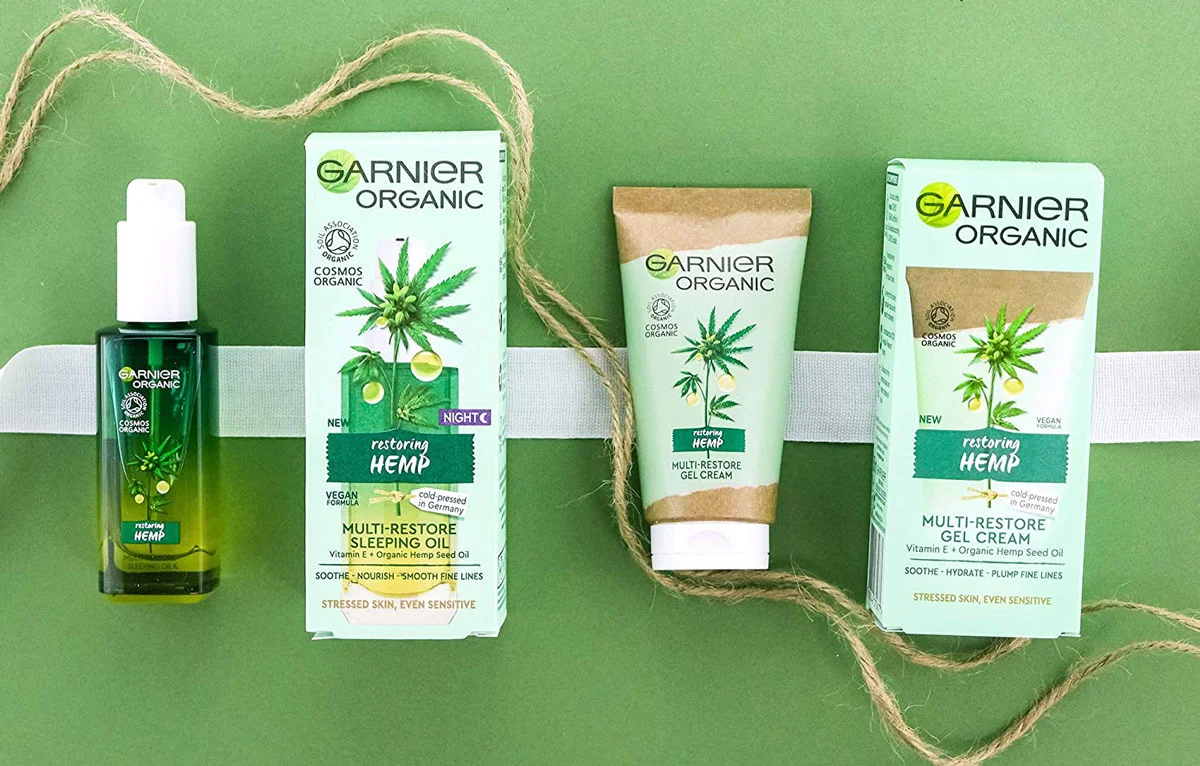 Garnier Restoring Hemp Collection, Gift Set with Organic Hemp Soothing Face Oil and Gel Face Cream, Skincare Gift for her, for Men & Women, Vegan & Organic Products